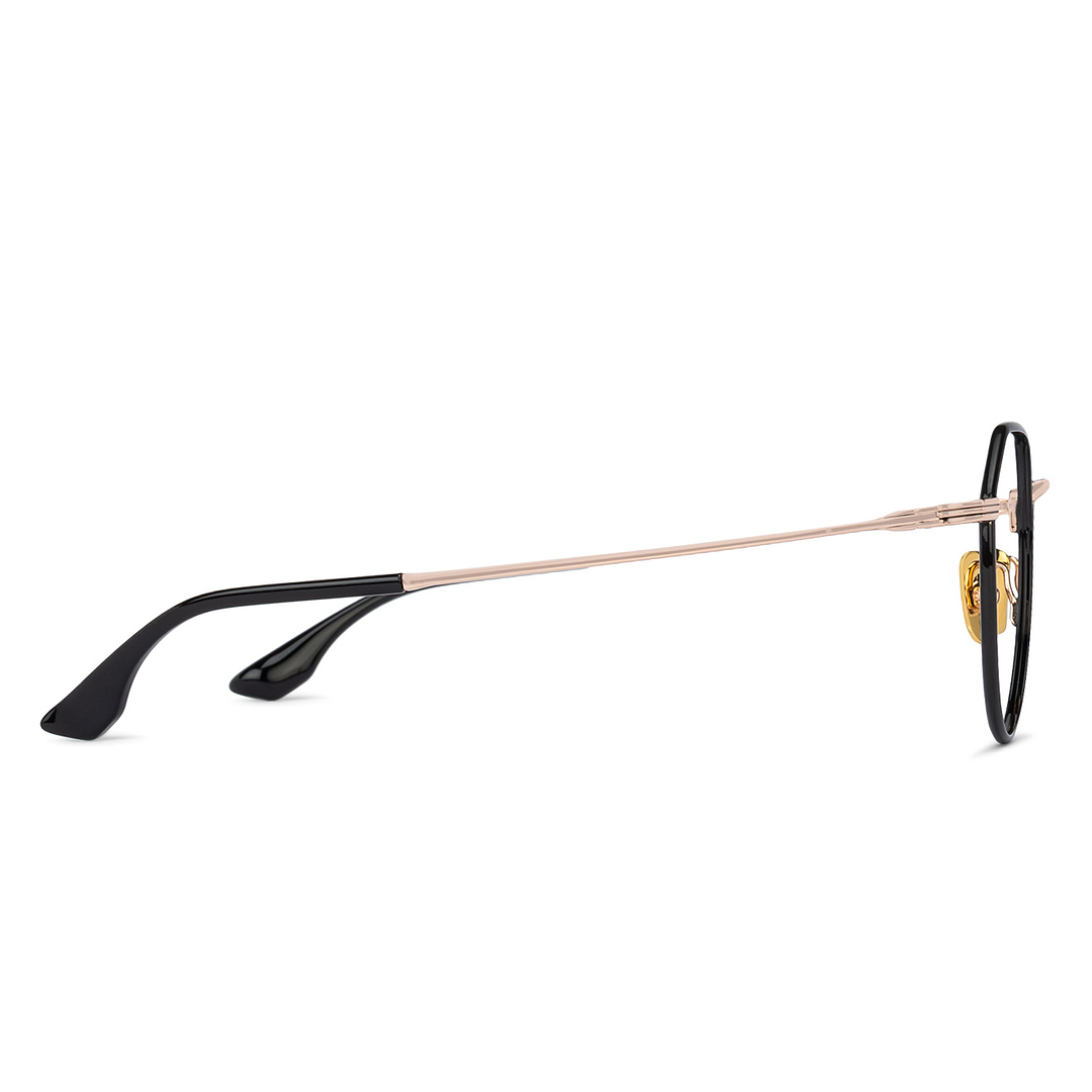 John Jacobs Black Full Rim Geometric left side