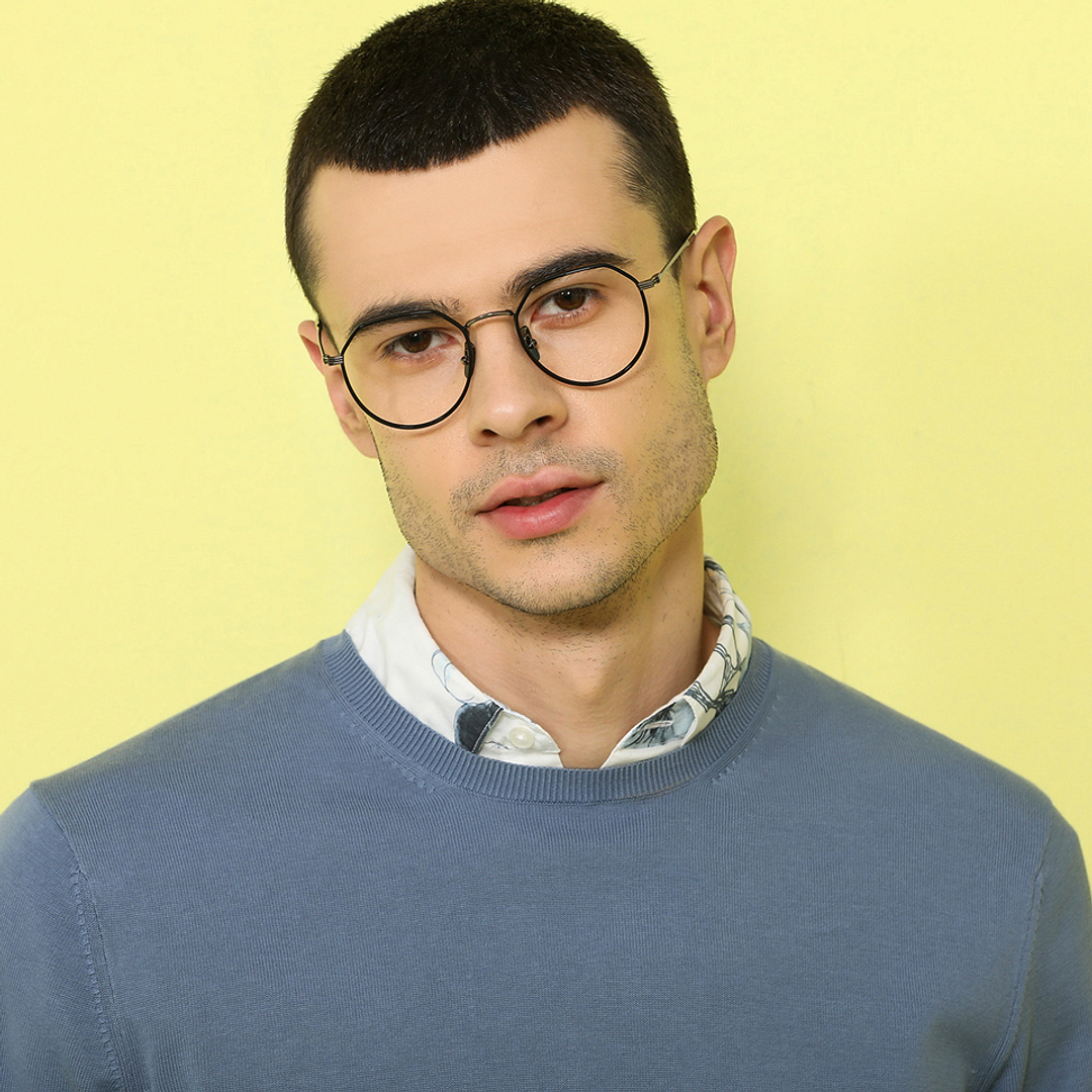 John Jacobs Black Full Rim Geometric right side