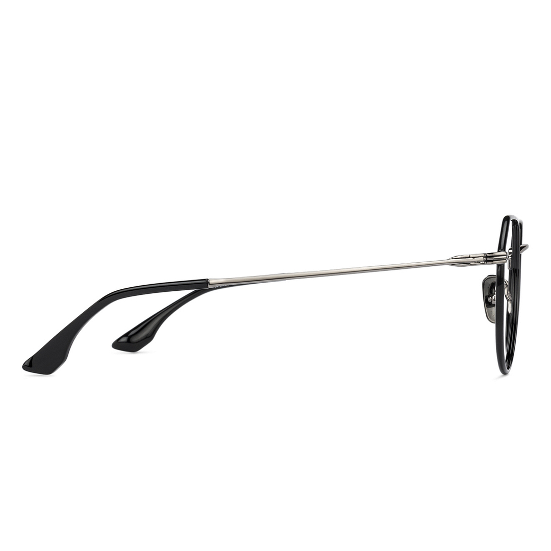 John Jacobs Black Full Rim Geometric left side