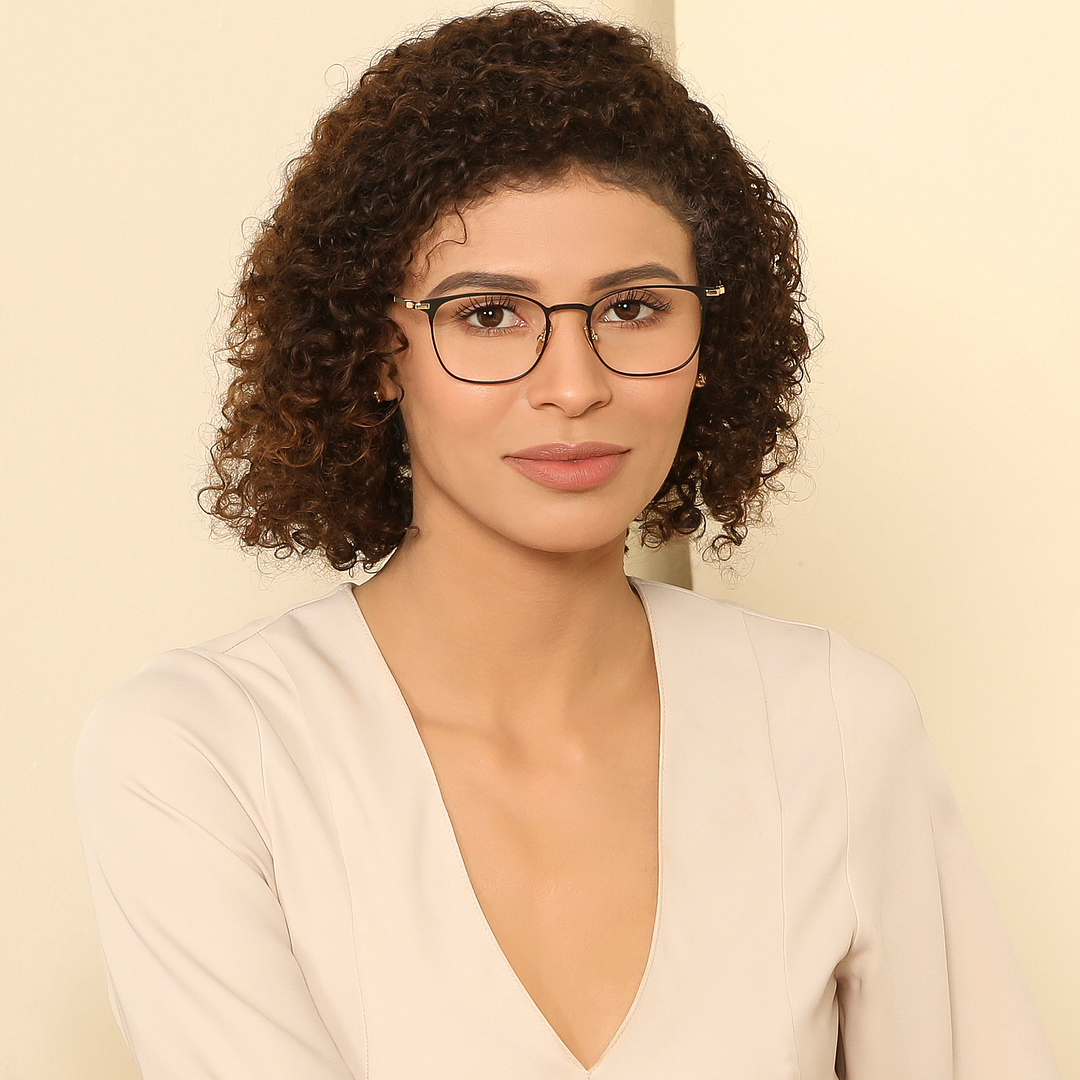 John Jacobs Black Full Rim Square left side