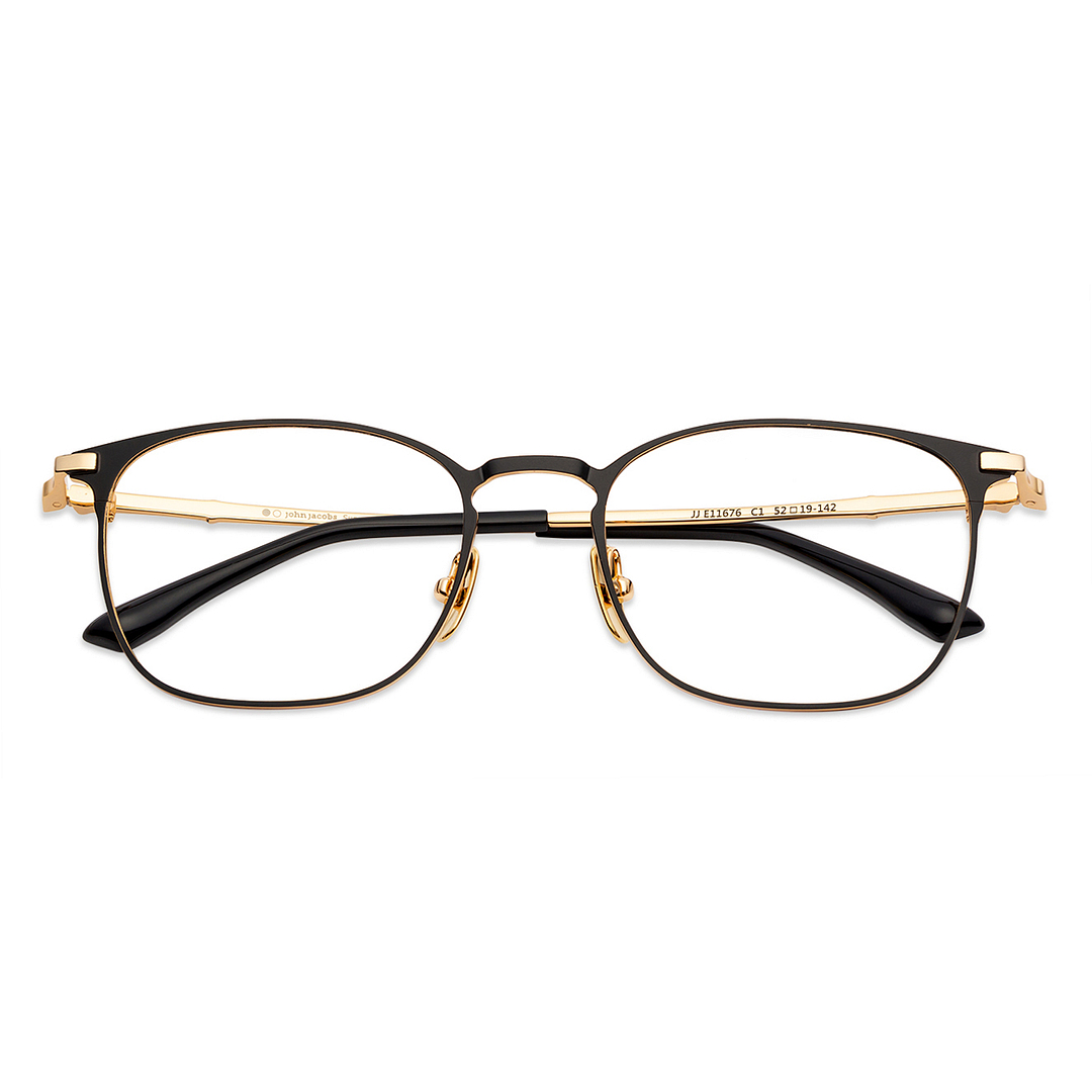 John Jacobs Black Full Rim Square left side