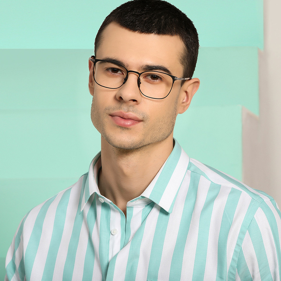 John Jacobs Online Black Full Rim Square left side