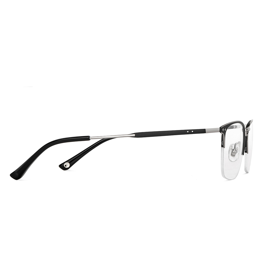 John Jacobs Online Dark Gunmetal Half Rim Rectangle left side