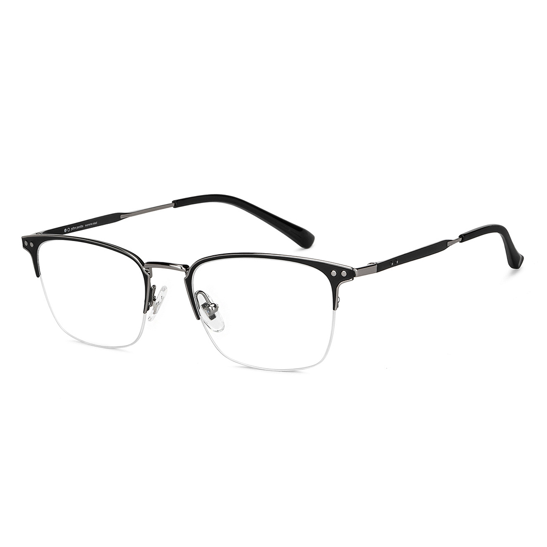 John Jacobs Online Dark Gunmetal Half Rim Rectangle right side