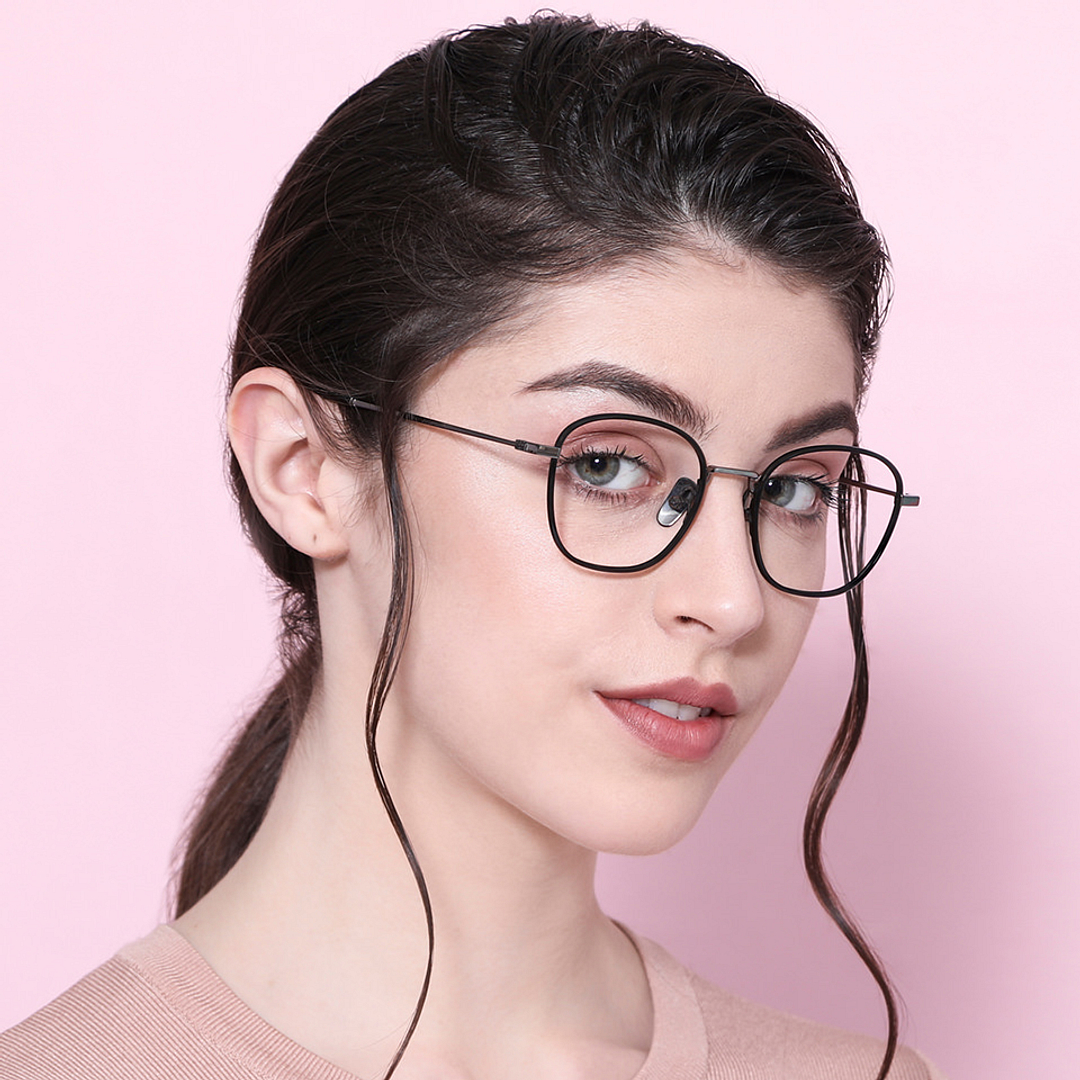 John Jacobs Online Black Full Rim Square right side