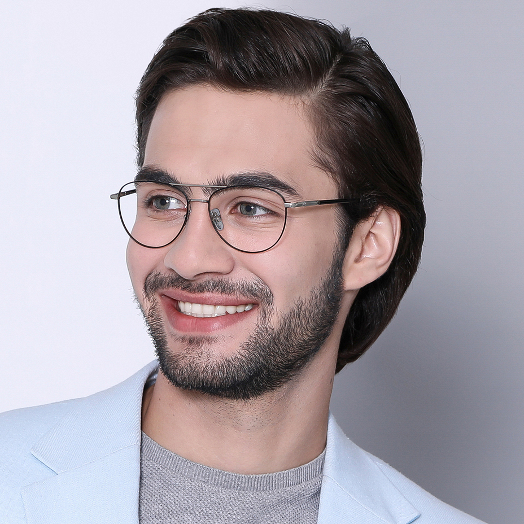 John Jacobs Online Black Full Rim Aviator right side