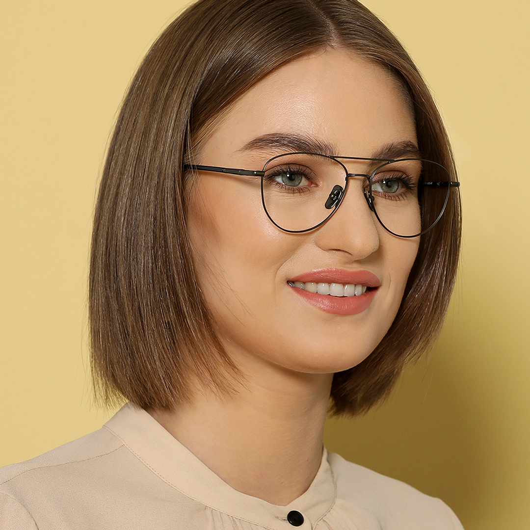 John Jacobs Online Dark Gunmetal Full Rim Aviator right side