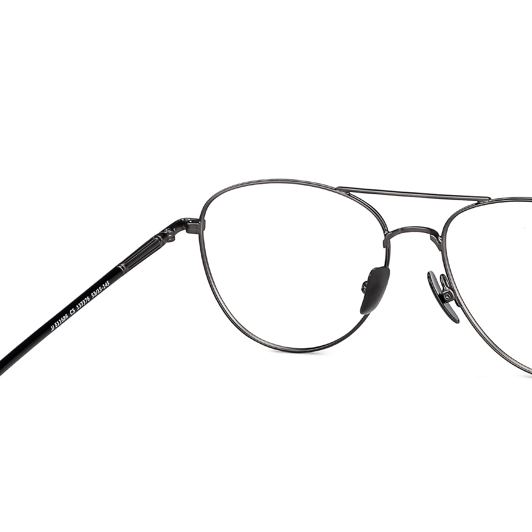 John Jacobs Online Dark Gunmetal Full Rim Aviator right side