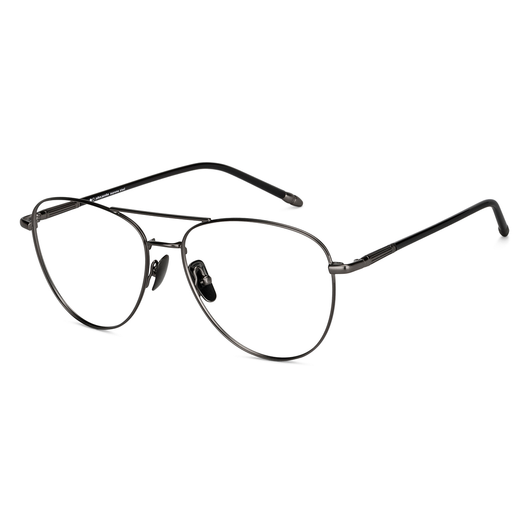 John Jacobs Online Gunmetal Full Rim Aviator left side