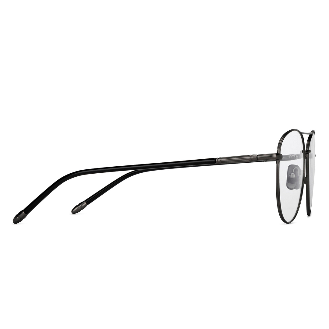 John Jacobs Online Gunmetal Full Rim Aviator left side