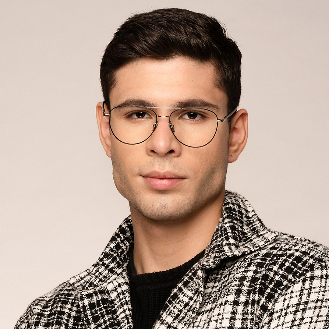 John Jacobs Online Black Full Rim Aviator left side