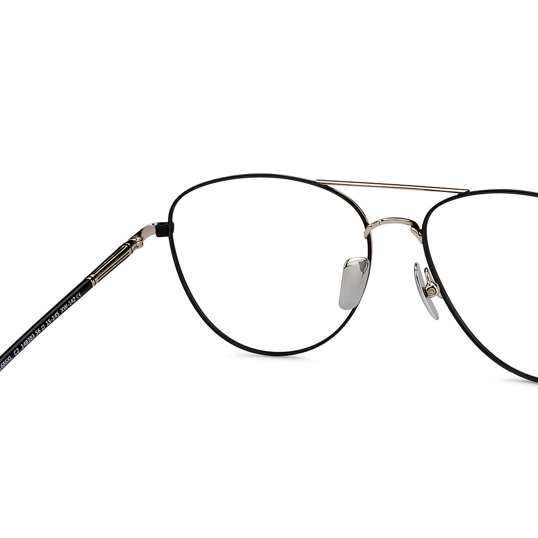 John Jacobs Online Black Full Rim Aviator left side