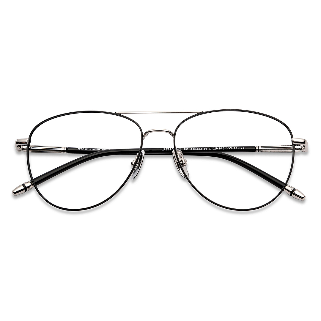 John Jacobs Online Black Full Rim Aviator right side