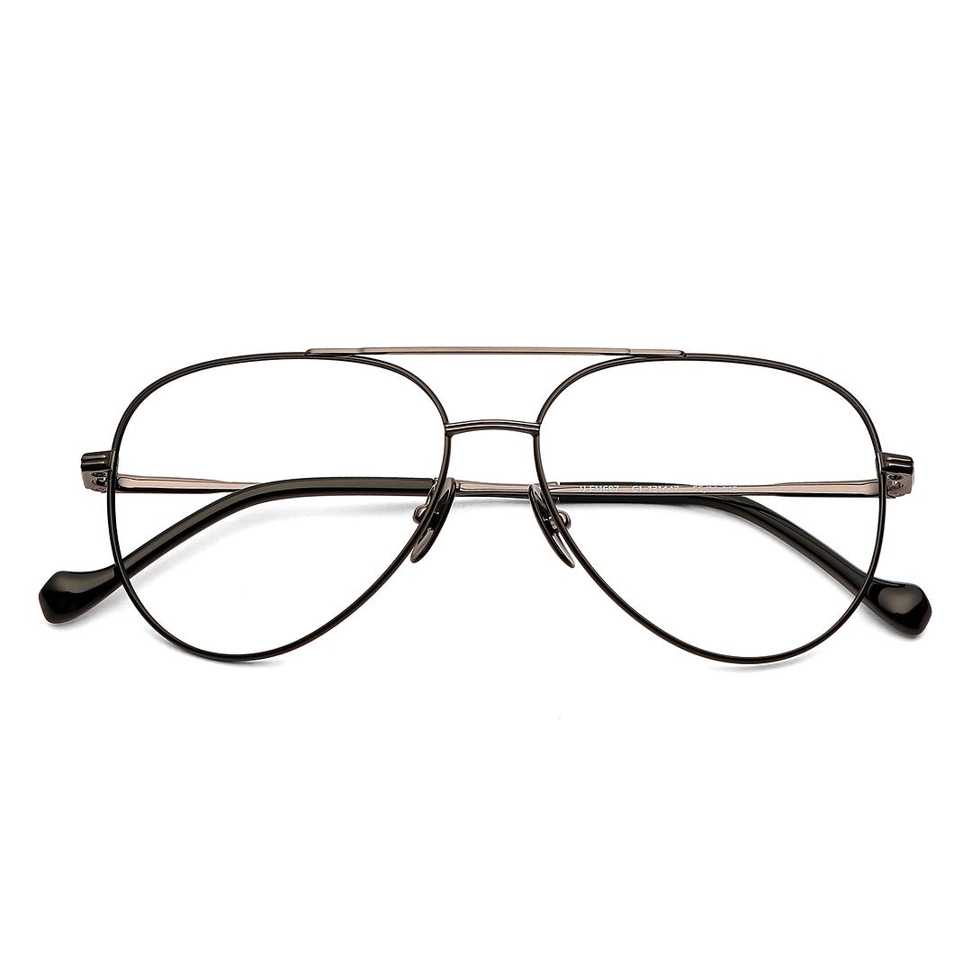 John Jacobs Online Dark Gunmetal Full Rim Aviator left side