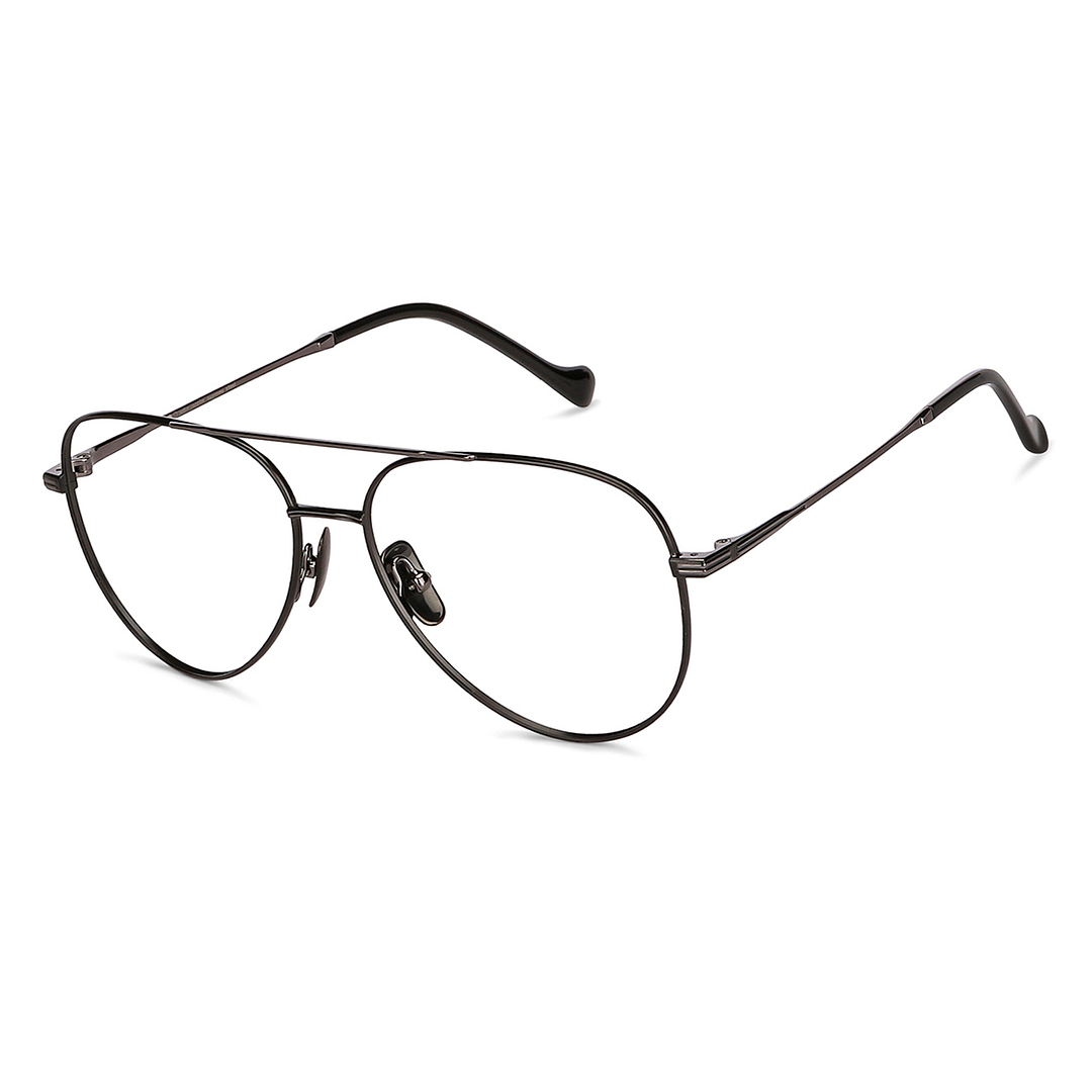 John Jacobs Online Dark Gunmetal Full Rim Aviator right side