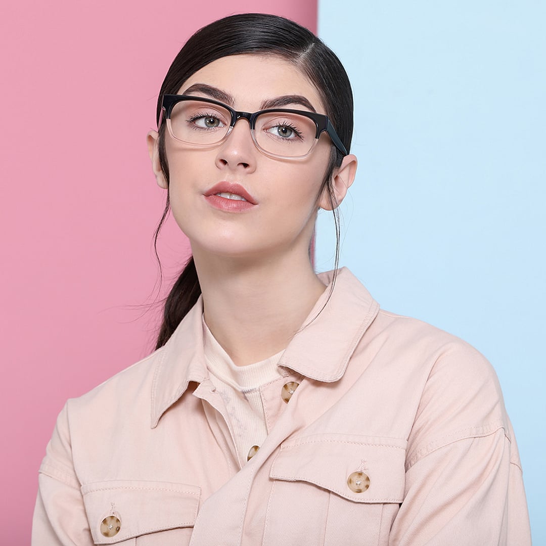 John Jacobs Online Brown Transparent Full Rim Rectangle left side