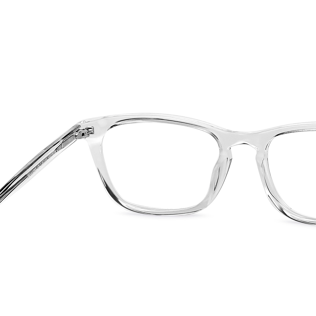 John Jacobs Online Crystal Transparent Full Rim Rectangle right side