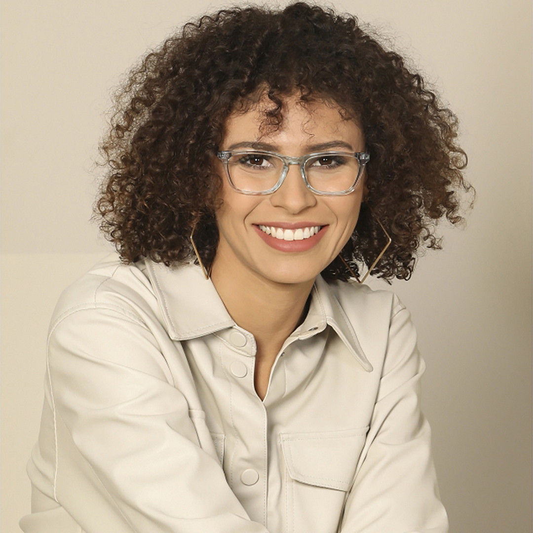 John Jacobs Online Crystal Transparent Full Rim Rectangle left side