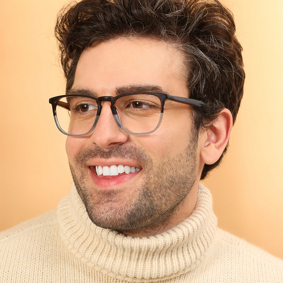 John Jacobs Light Brown Full Rim Square left side