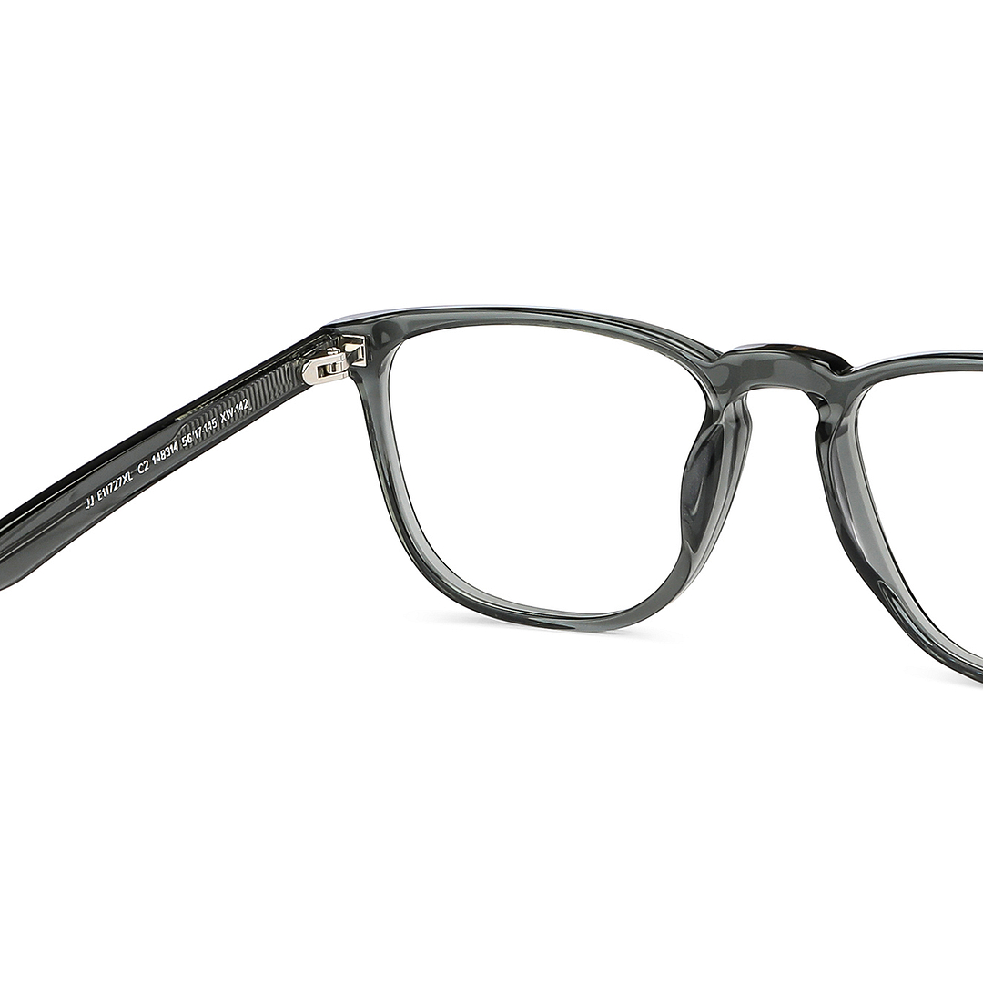 John Jacobs Online Gray Transparent Full Rim Square right side