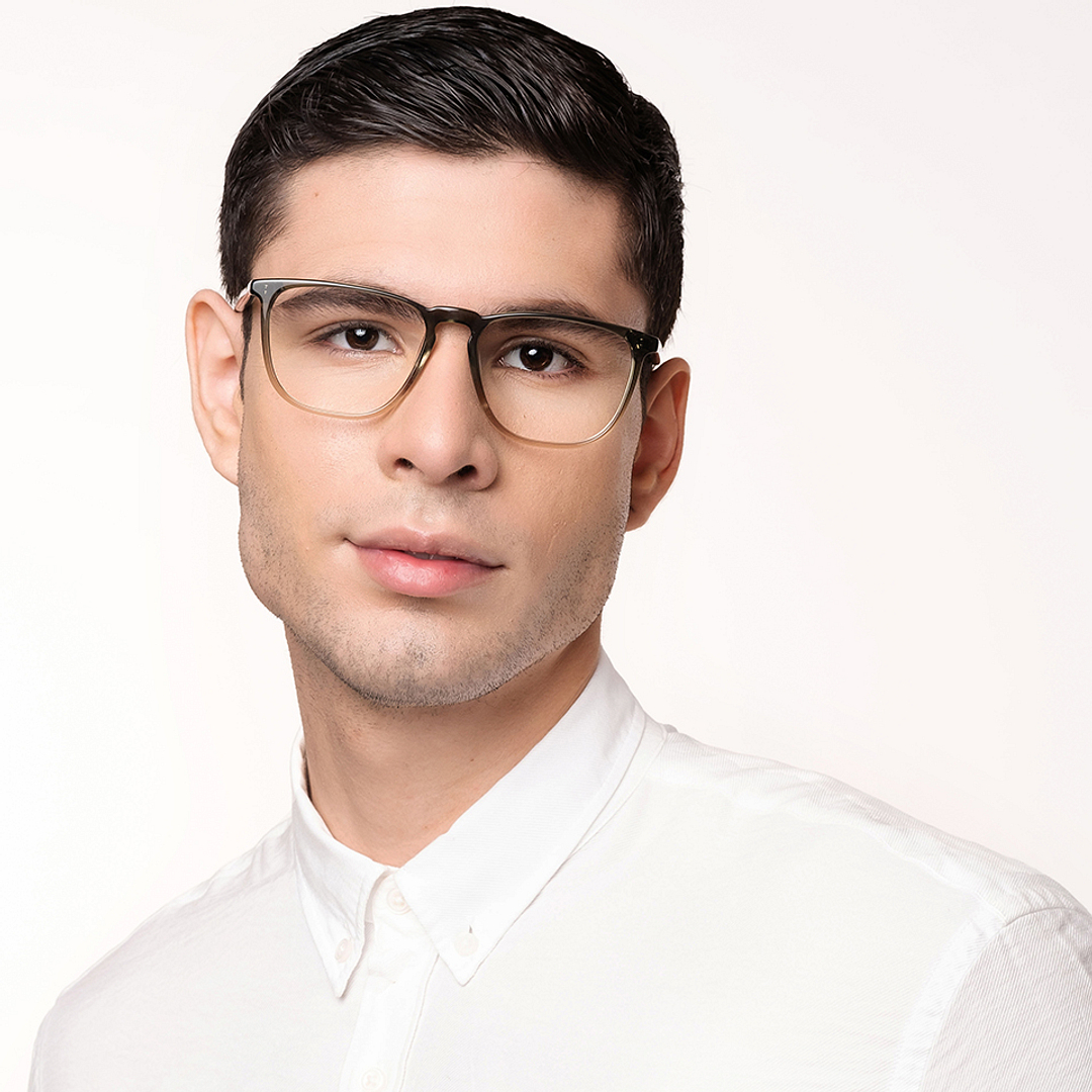 John Jacobs Online Brown Transparent Full Rim Square left side