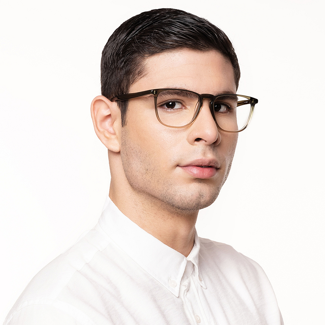 John Jacobs Online Brown Transparent Full Rim Square right side