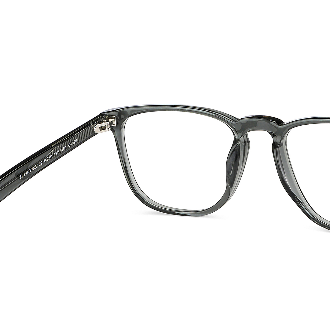 John Jacobs Online Gray Transparent Full Rim Square right side