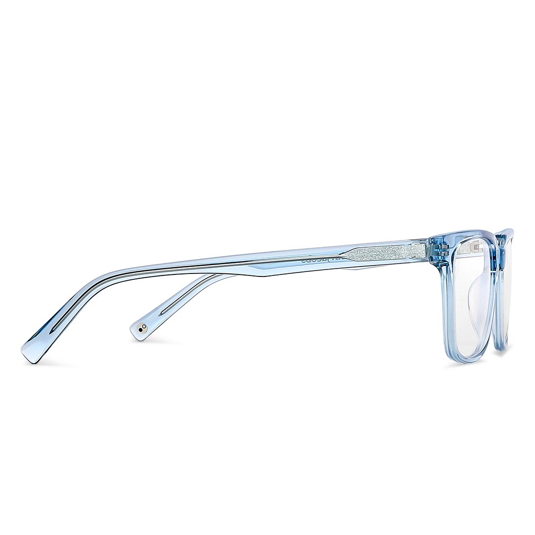 John Jacobs Blue Transparent Full Rim Square left side