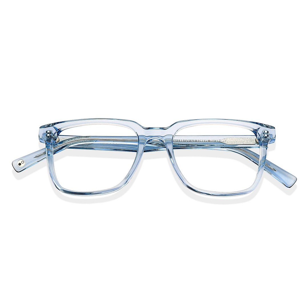 John Jacobs Blue Transparent Full Rim Square left side