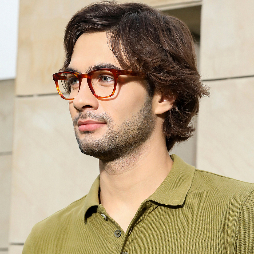 John Jacobs Light Brown Full Rim Square right side