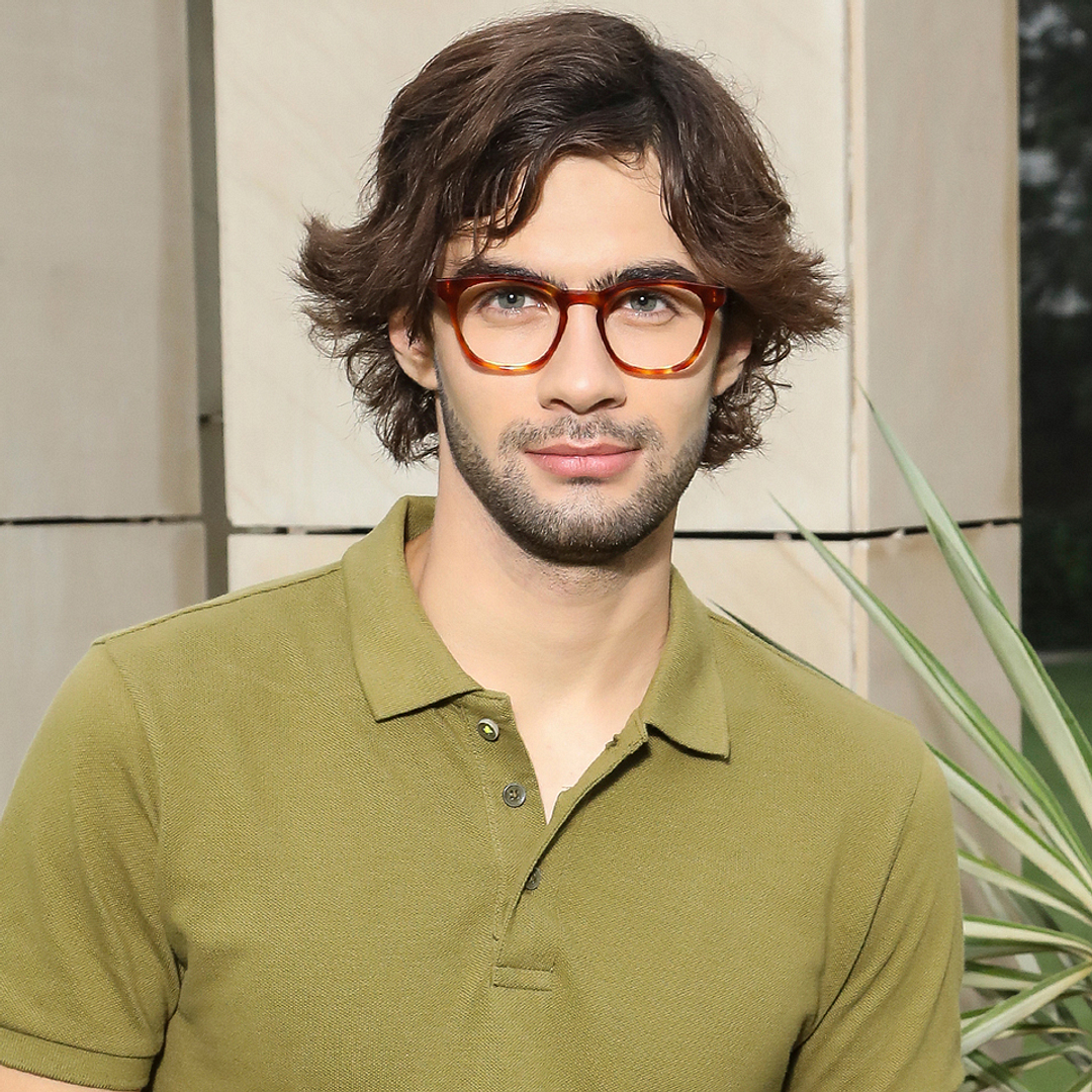 John Jacobs Light Brown Full Rim Square left side