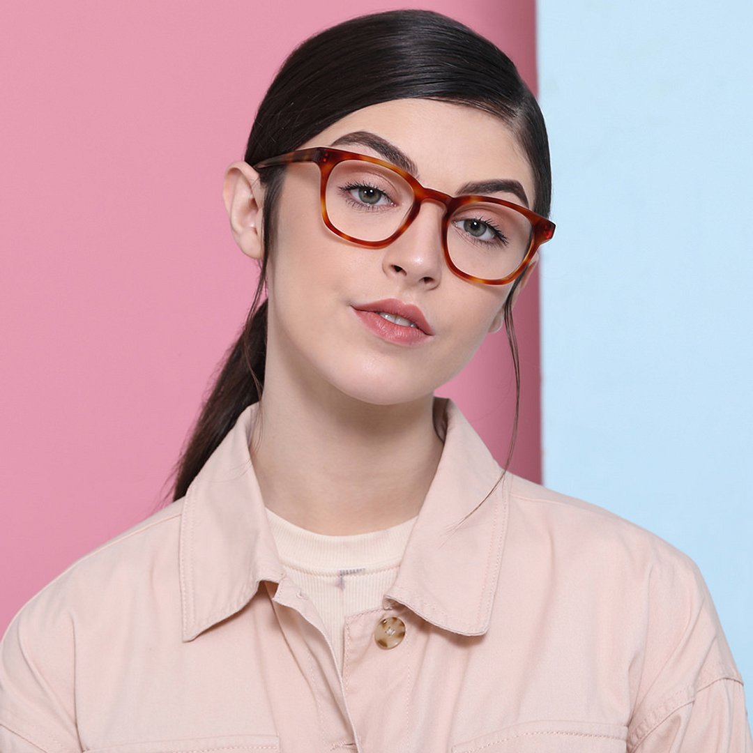 John Jacobs Light Brown Full Rim Square left side