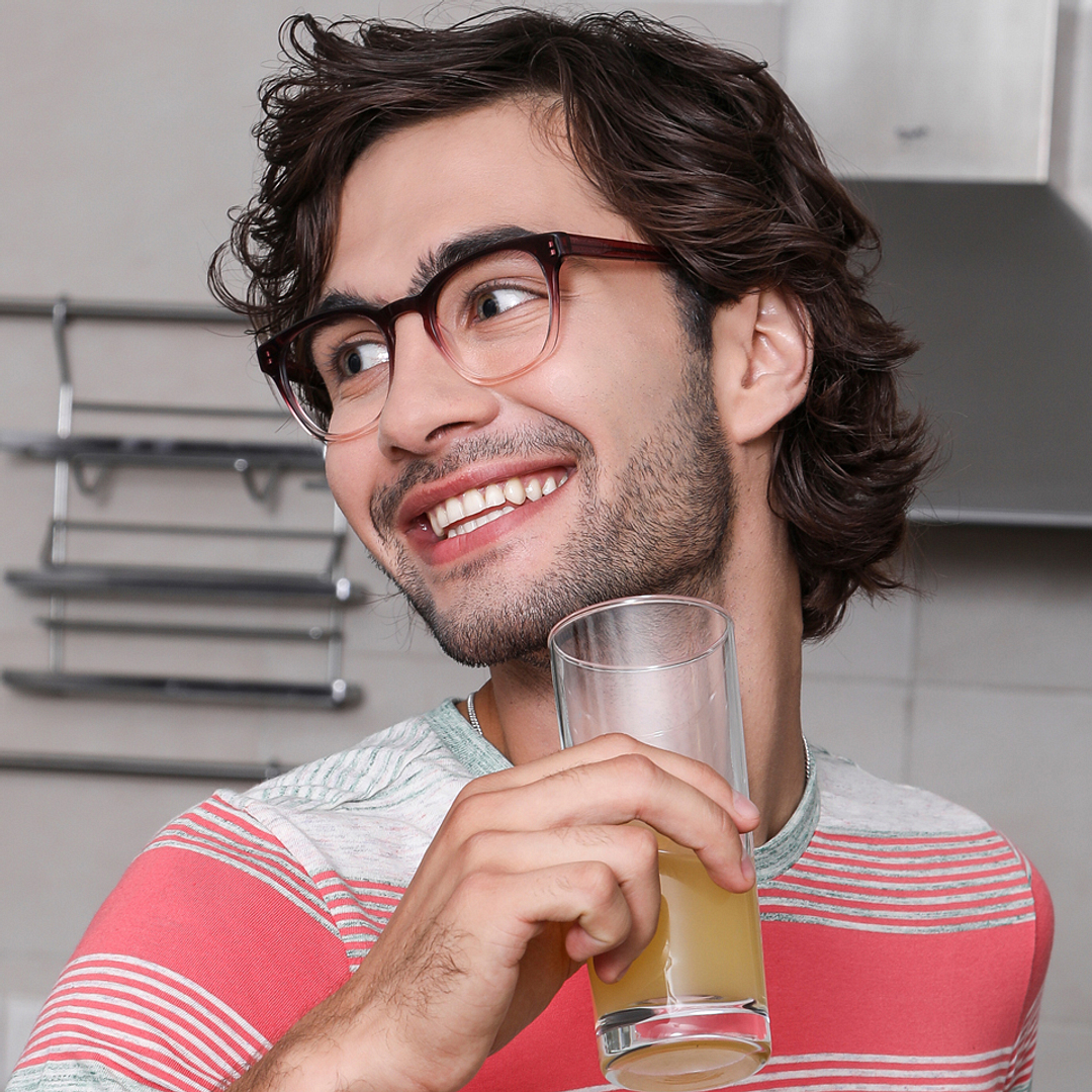 John Jacobs Purple Transparent Full Rim Square left side