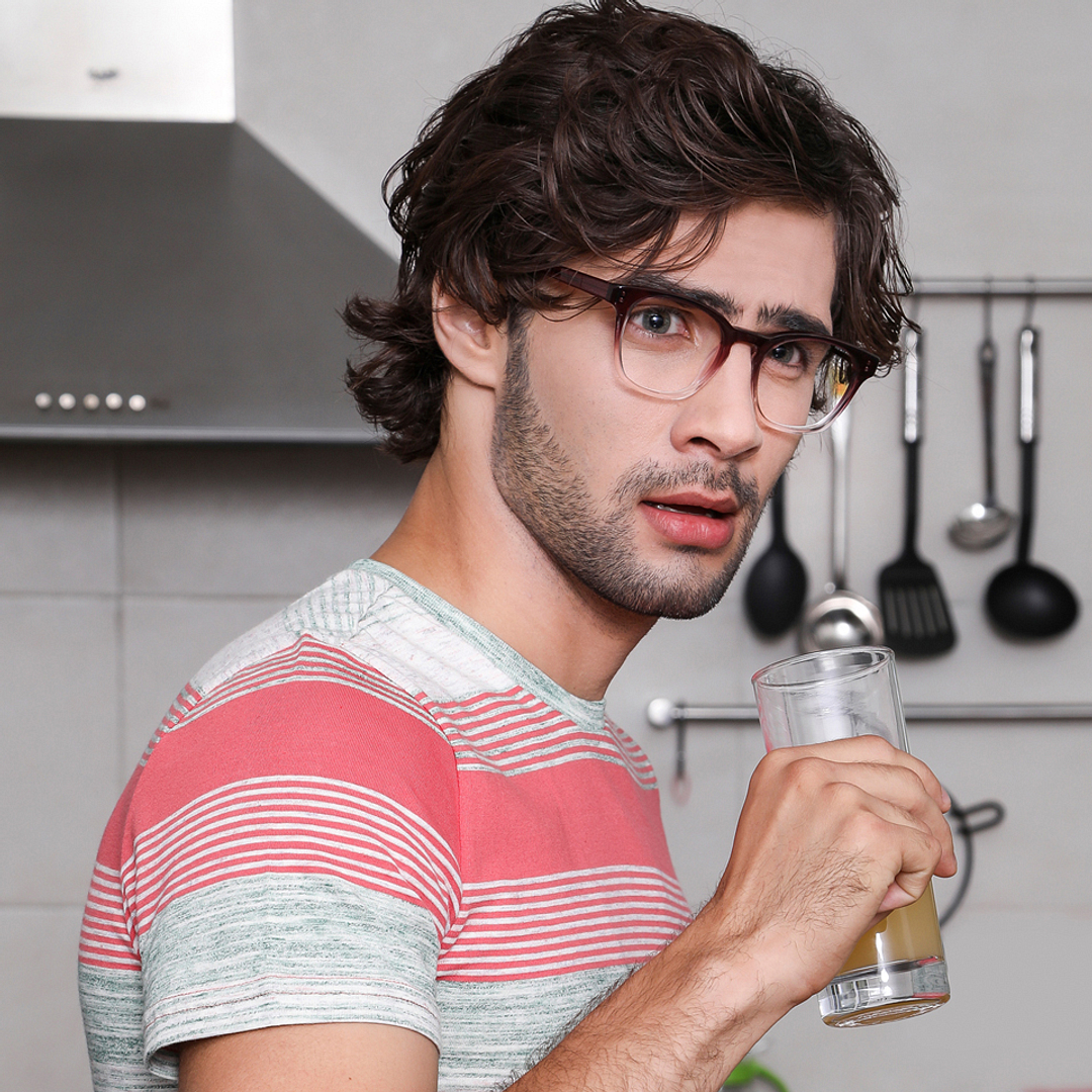 John Jacobs Purple Transparent Full Rim Square right side