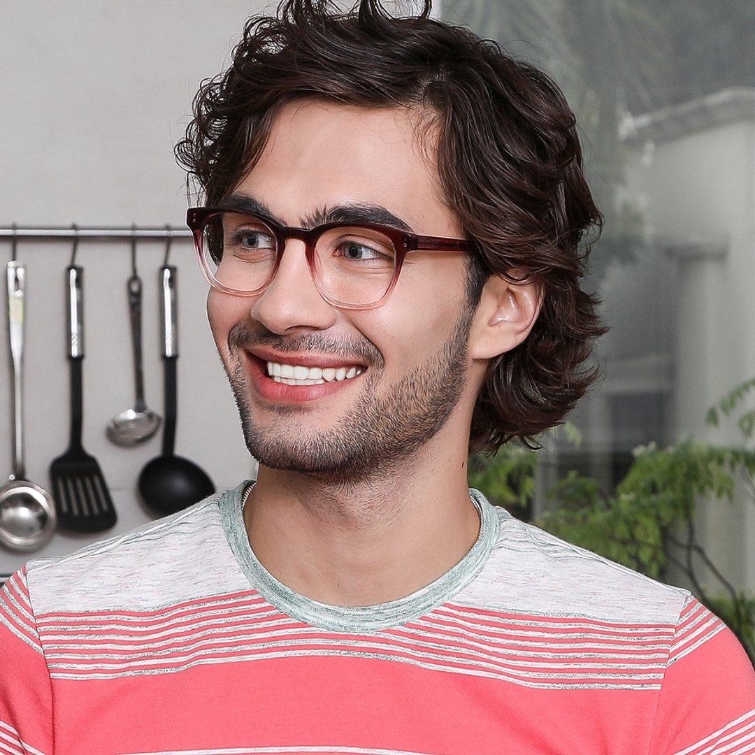 John Jacobs Purple Transparent Full Rim Square right side