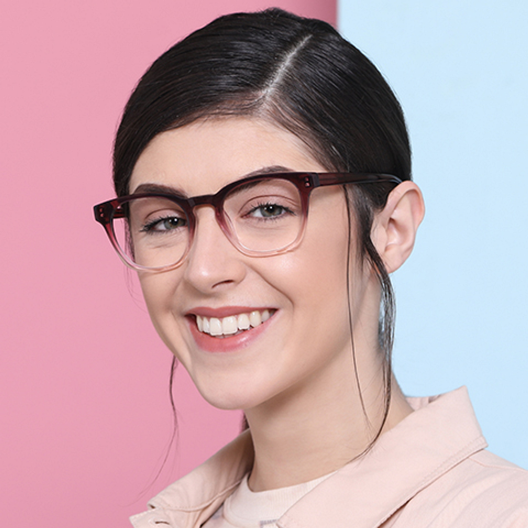 John Jacobs Purple Transparent Full Rim Square left side