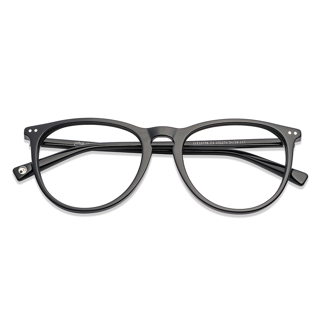 John Jacobs Black Full Rim Round left side