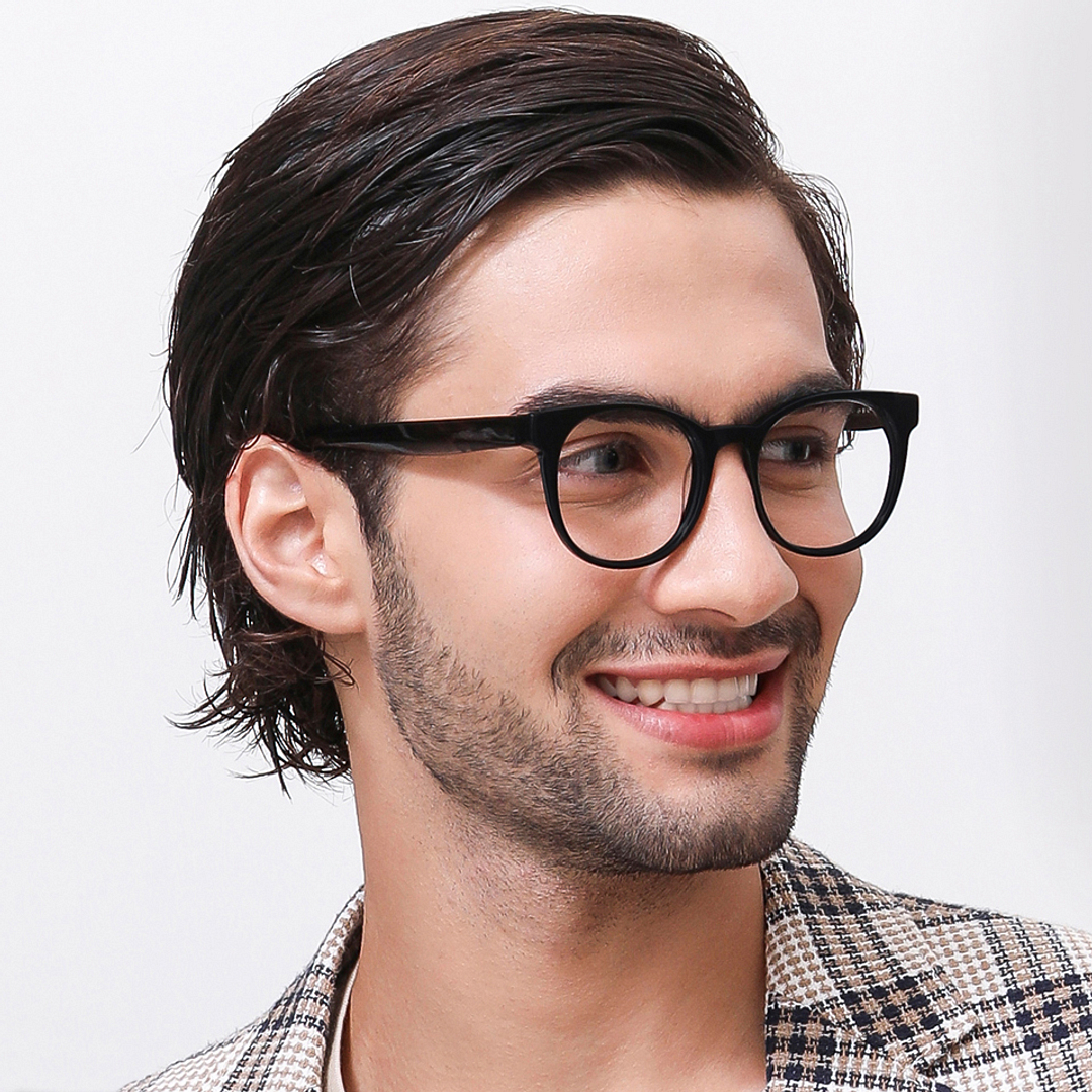 John Jacobs Black Full Rim Round right side