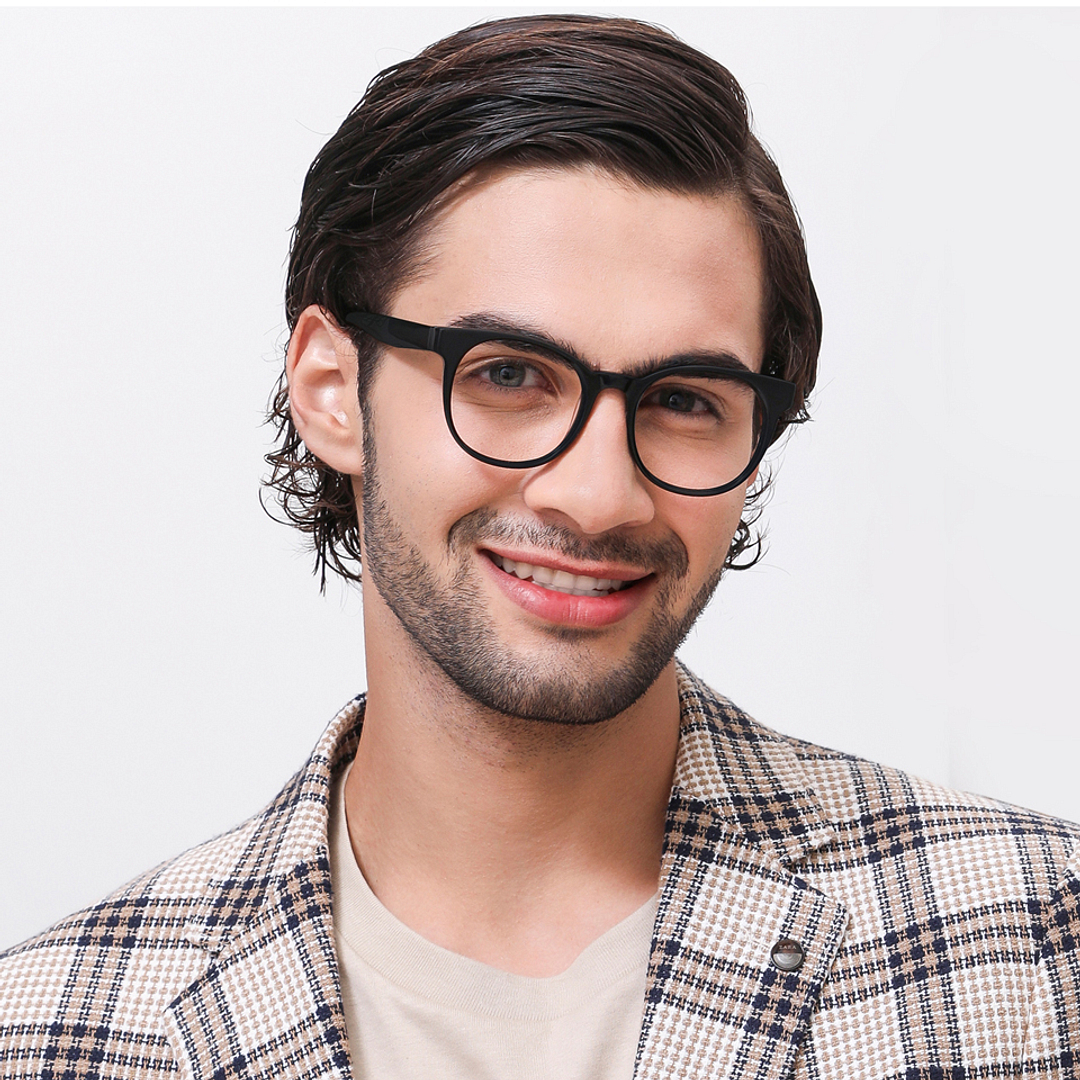 John Jacobs Black Full Rim Round left side