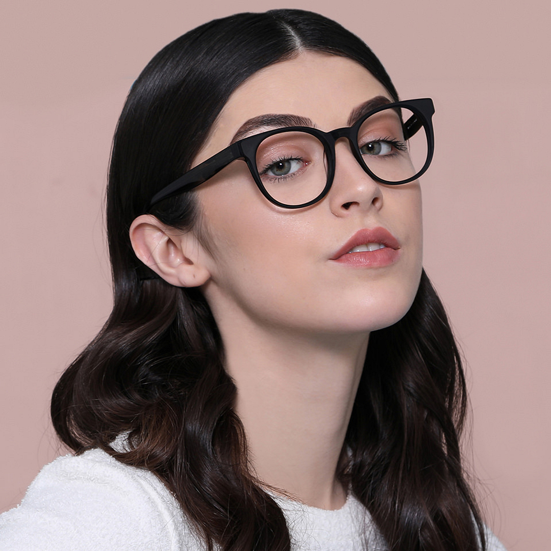 John Jacobs Black Full Rim Round left side