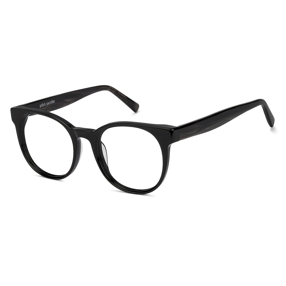 John Jacobs Black Full Rim Round right side