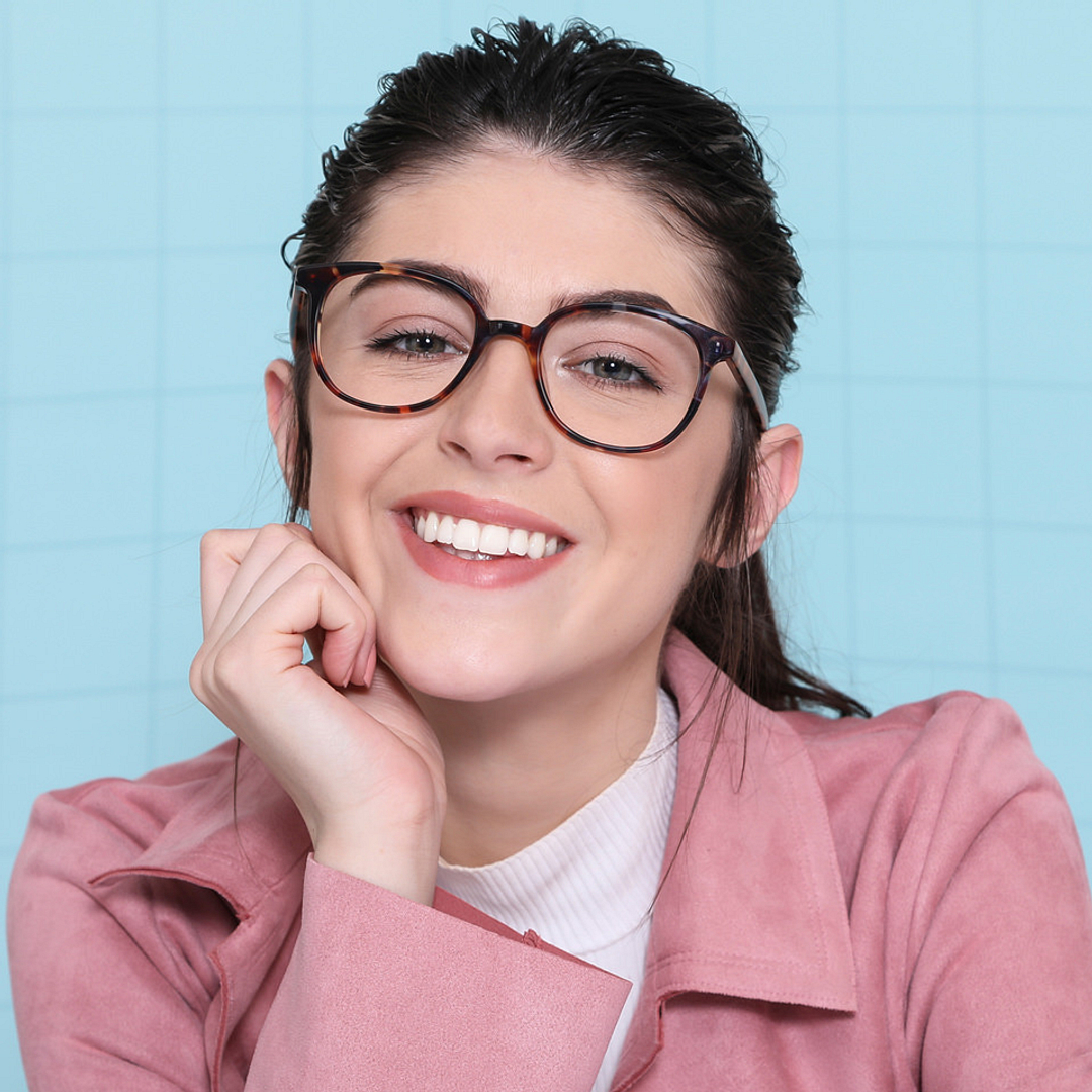 John Jacobs Brown Transparent Full Rim Square right side