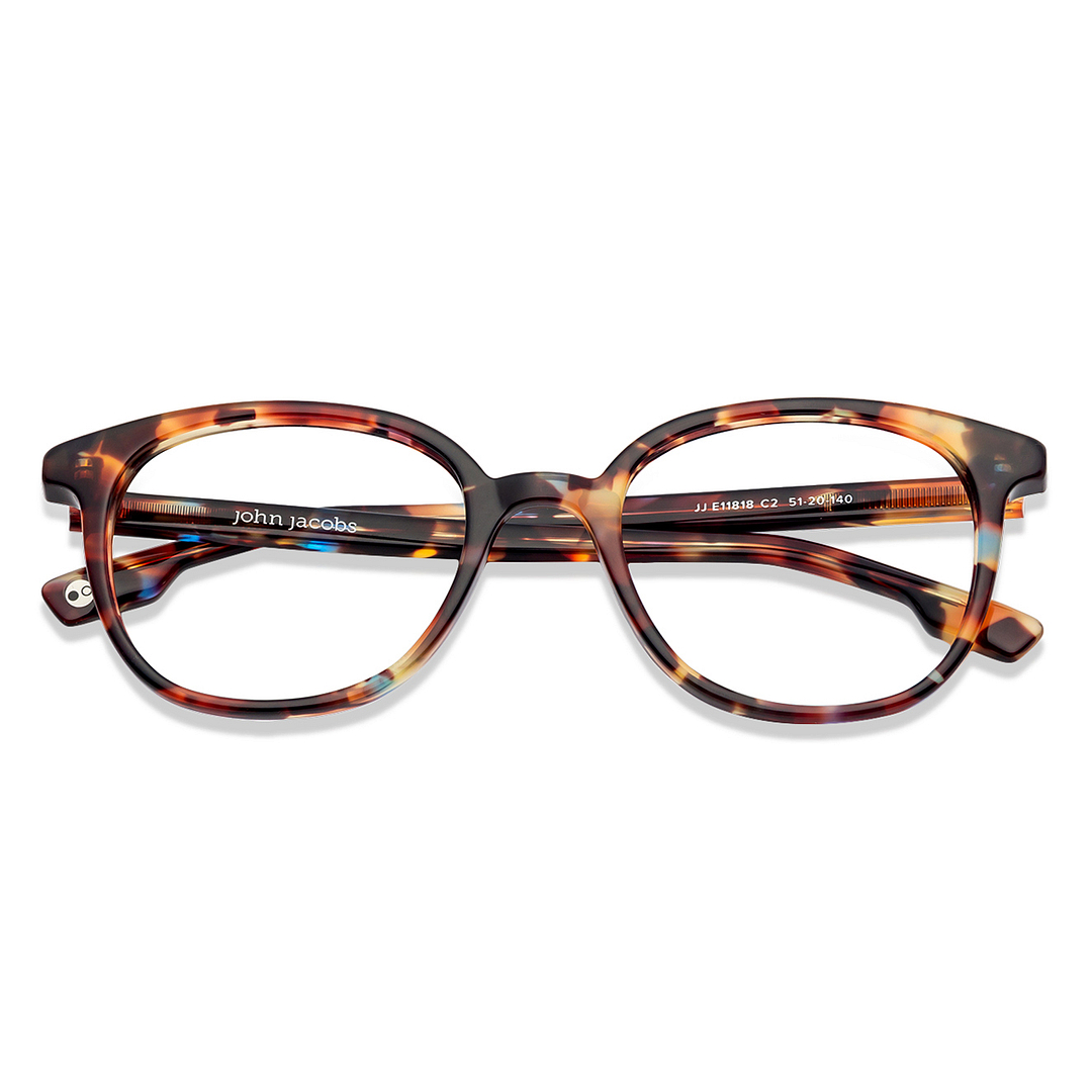 John Jacobs Brown Transparent Full Rim Square right side