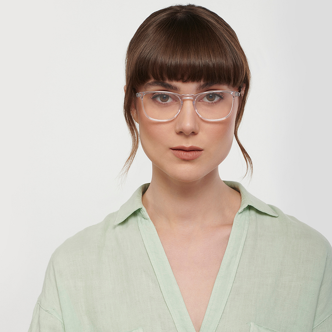 John Jacobs Crystal Transparent Full Rim Square right side