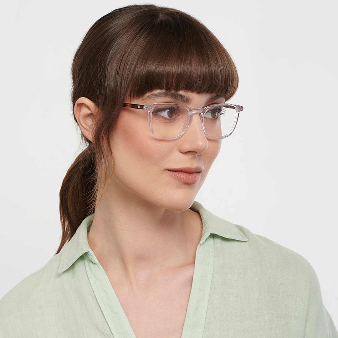 John Jacobs Crystal Transparent Full Rim Square left side