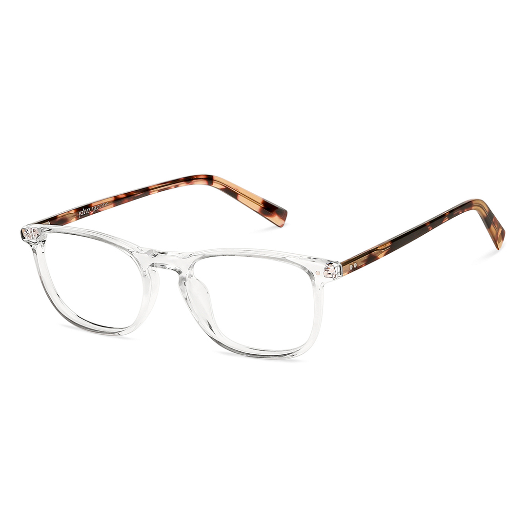 John Jacobs Crystal Transparent Full Rim Square left side