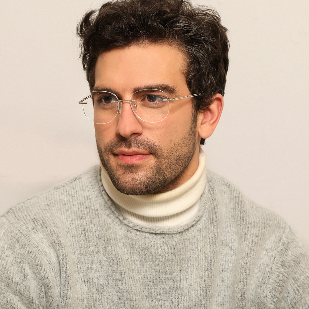 John Jacobs Online Silver Rimless Round right side