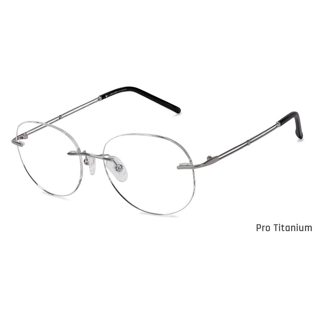 John Jacobs Online Silver Rimless Round right side