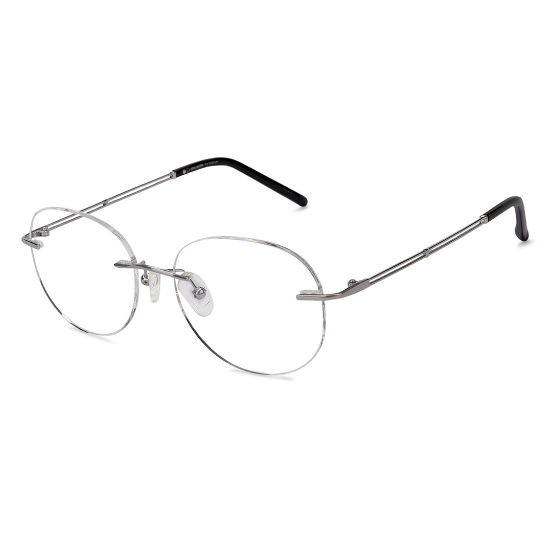 John Jacobs Online Silver Rimless Round right side