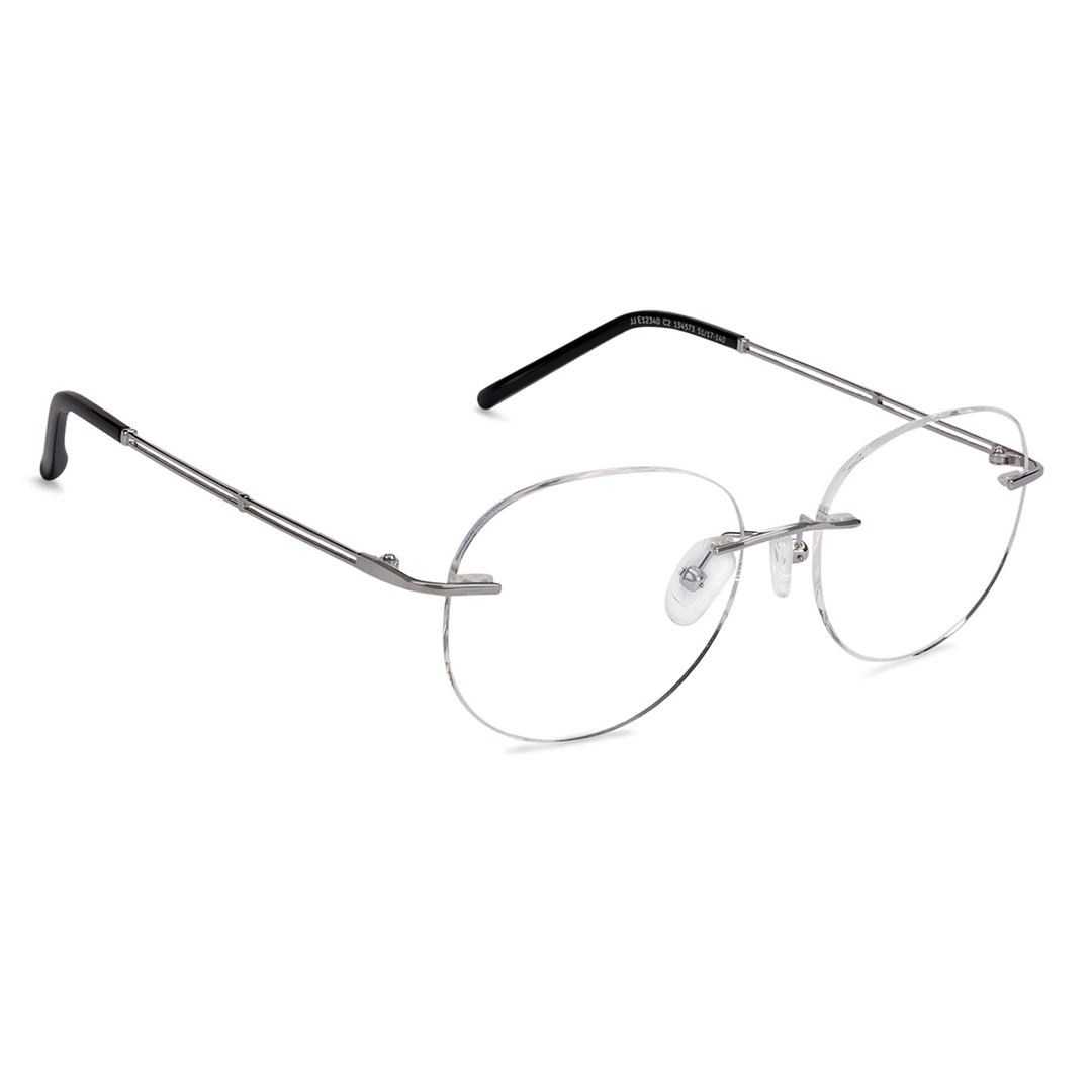 John Jacobs Online Silver Rimless Round left side